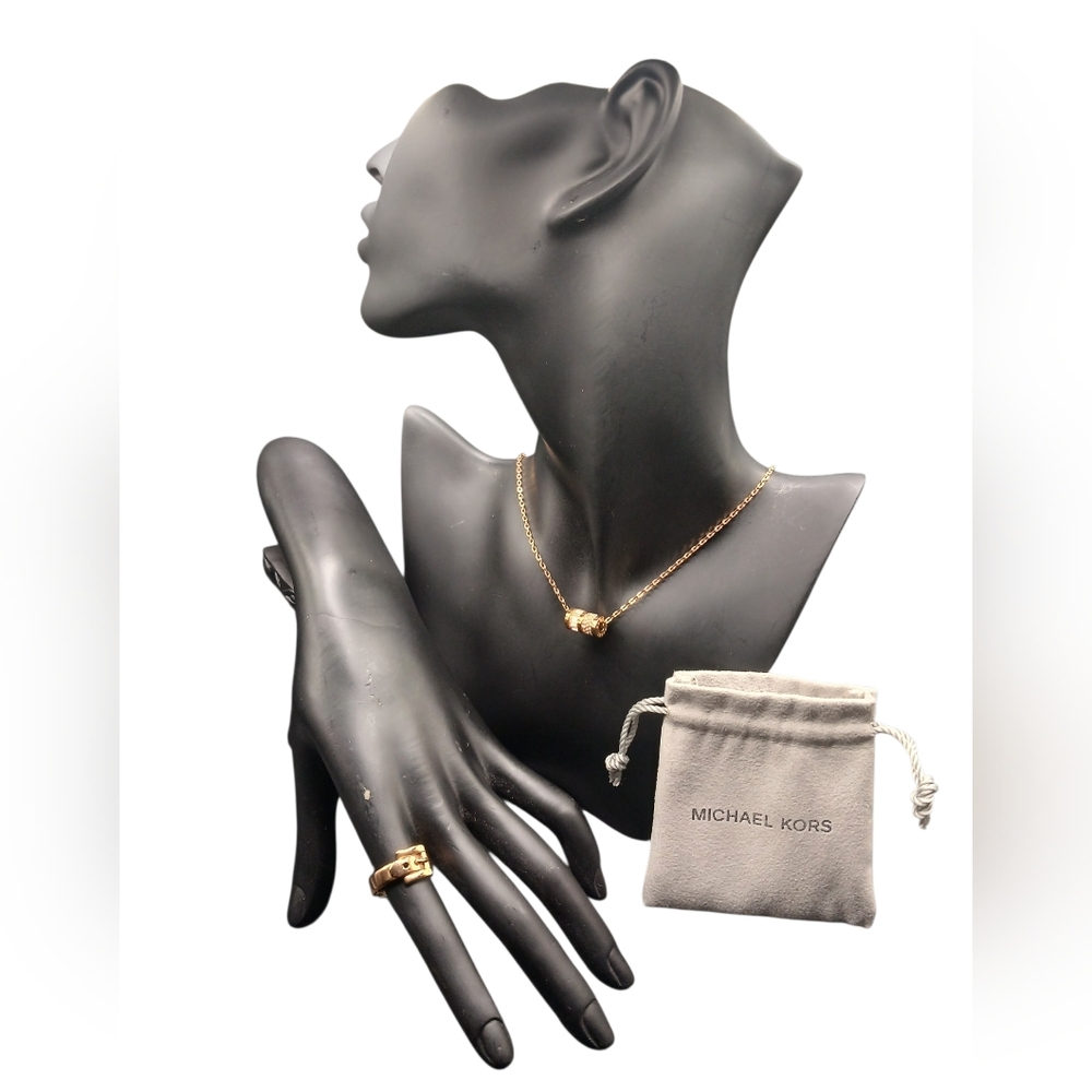 Michael Kors Jewelry Set – Necklace & Ring – Gold